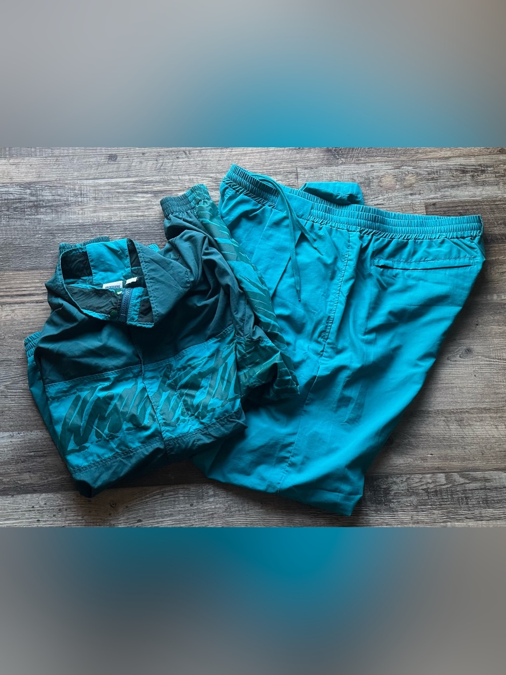 Undefeated Teal Mesh-Lined Jacket tracksuit set pants joggers streetwear